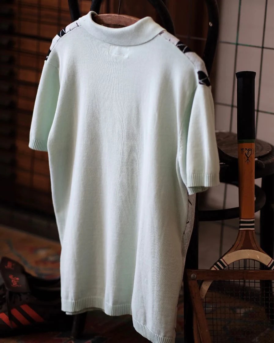 Diamond Pattern Knitted Polo - Image 7