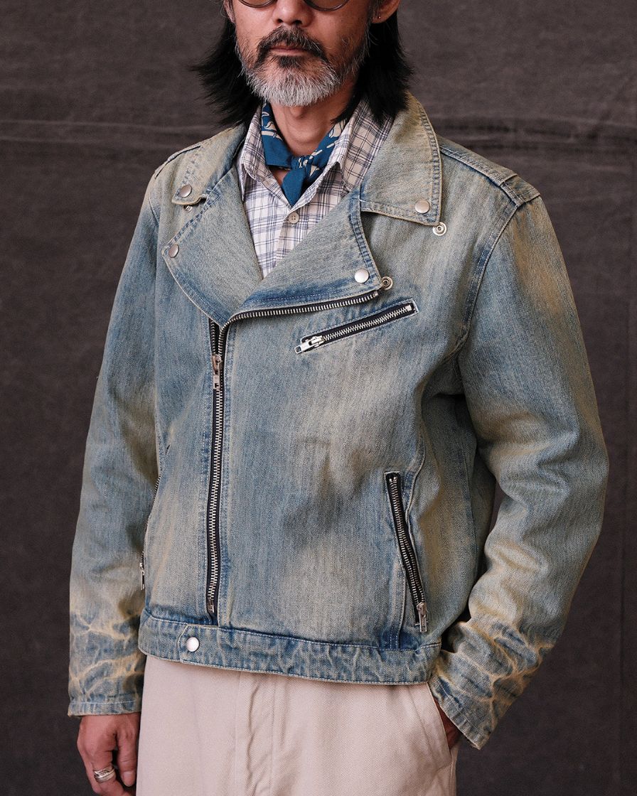 Distressed Denim Biker Jacket - Image 2