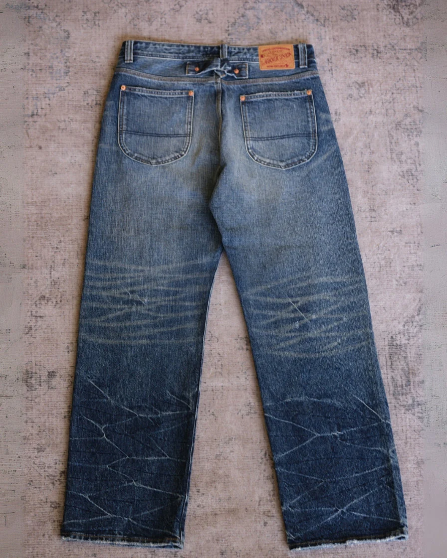 Distressed Washed Worker Jeans - Image 7