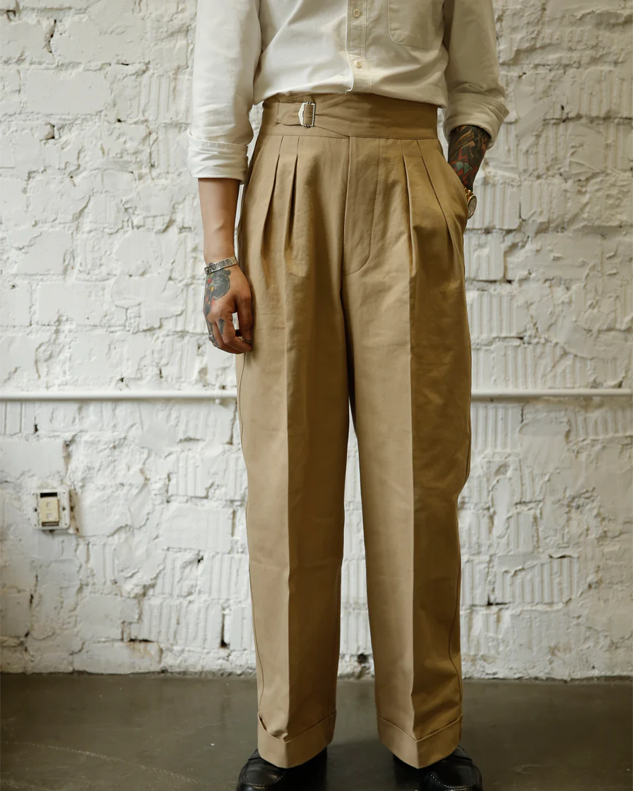 Double Pleated Single Buckle Trousers - Image 5