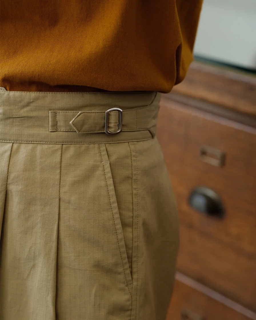 Double Pleats Relaxed Ripstop Pants - Image 4