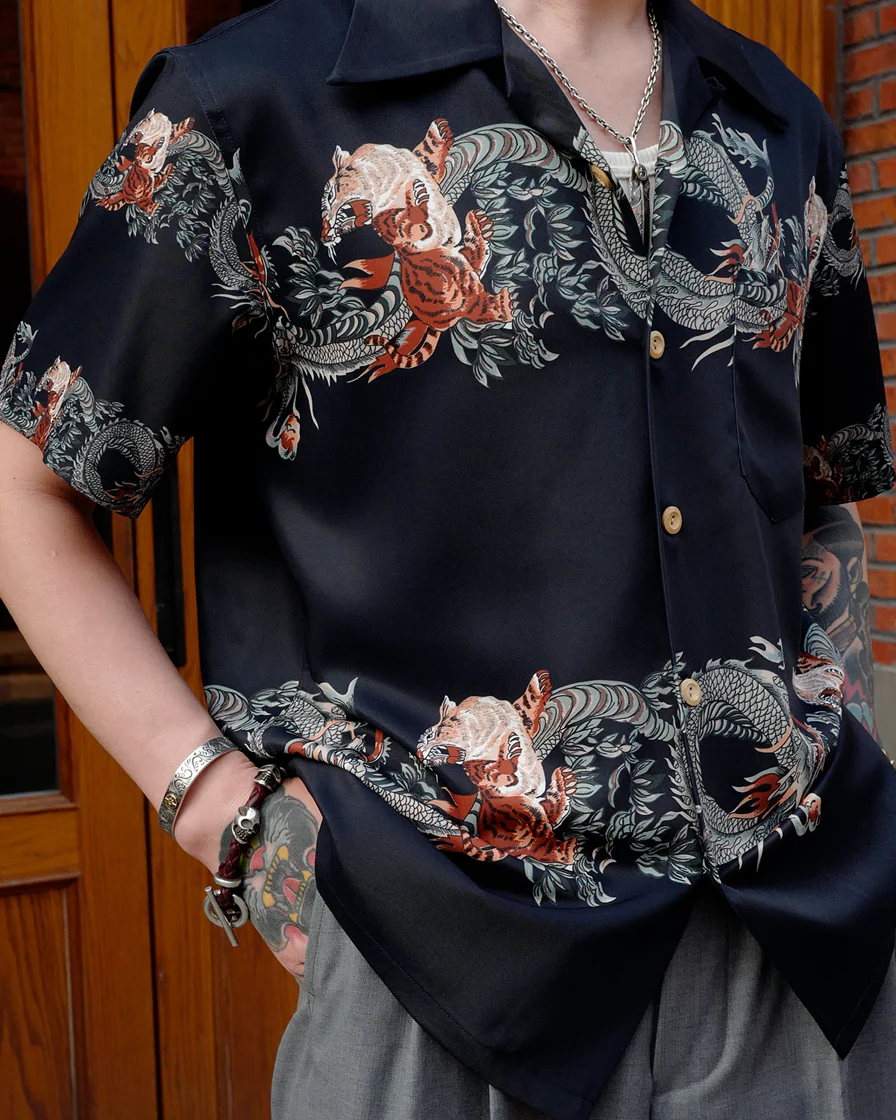 Dragon&Tiger Ukiyo-e Aloha Shirt - Image 3