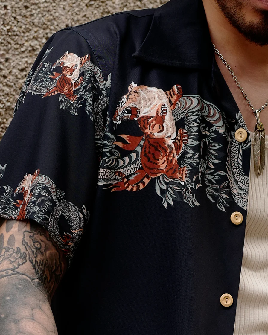 Dragon&Tiger Ukiyo-e Aloha Shirt - Image 5