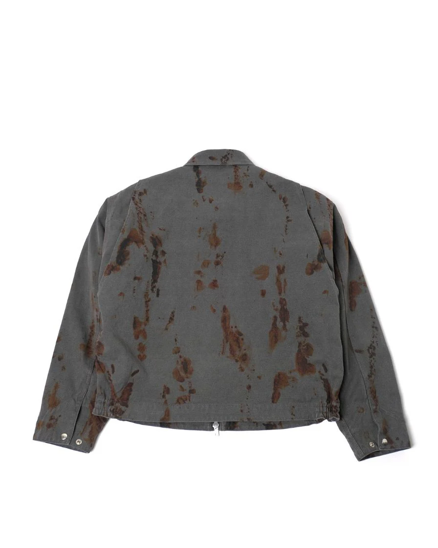 Duck Canvas Distressed Chore Jacket Rust Stain - Image 7