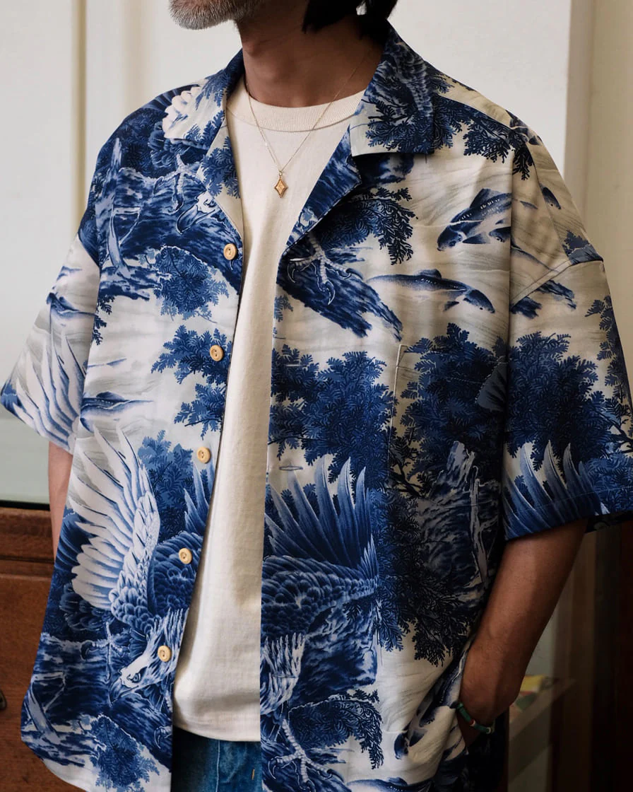 Eagle Painting Kariyushi Shirt - Image 4