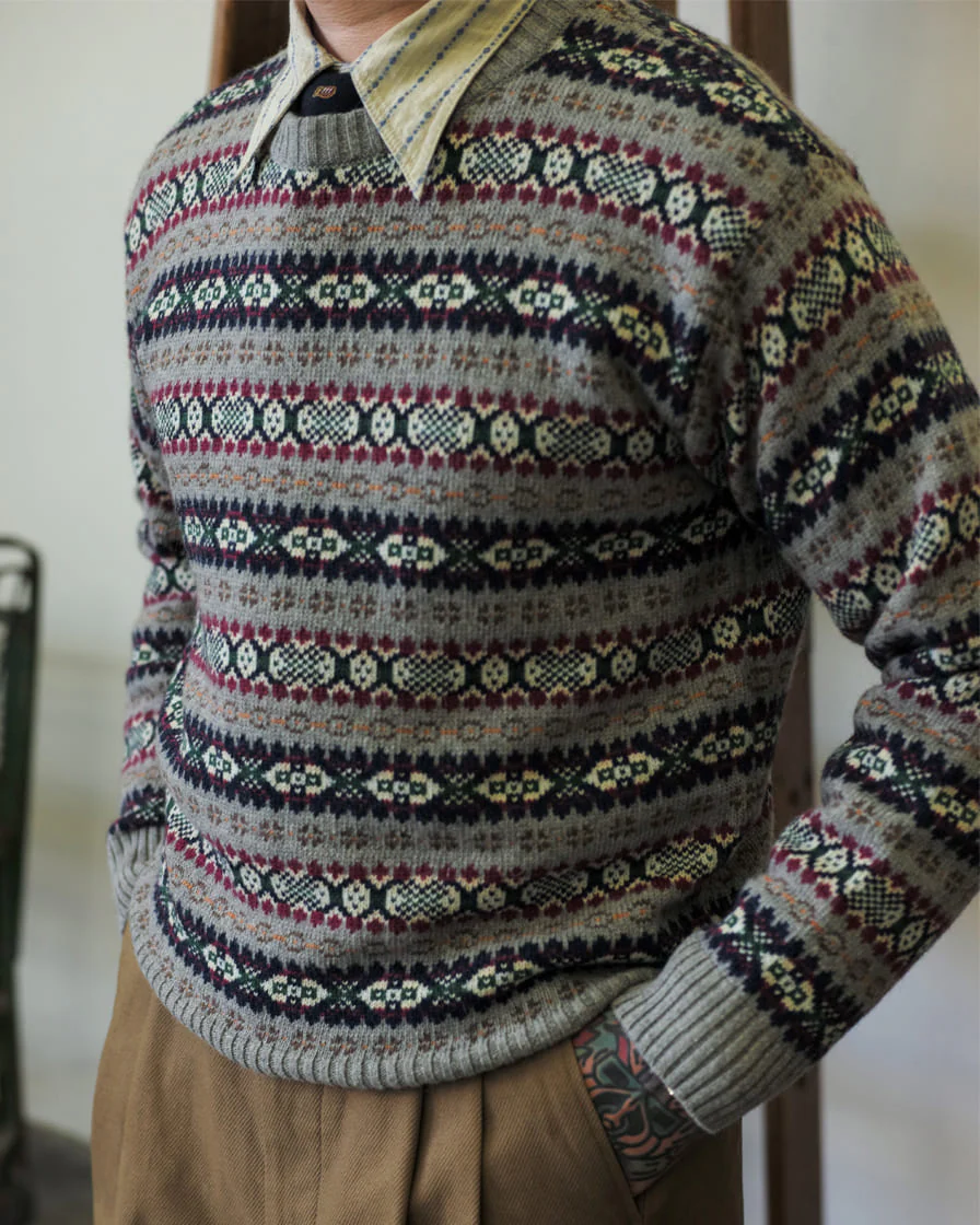 Fair Isle Jumper Grey - Image 3