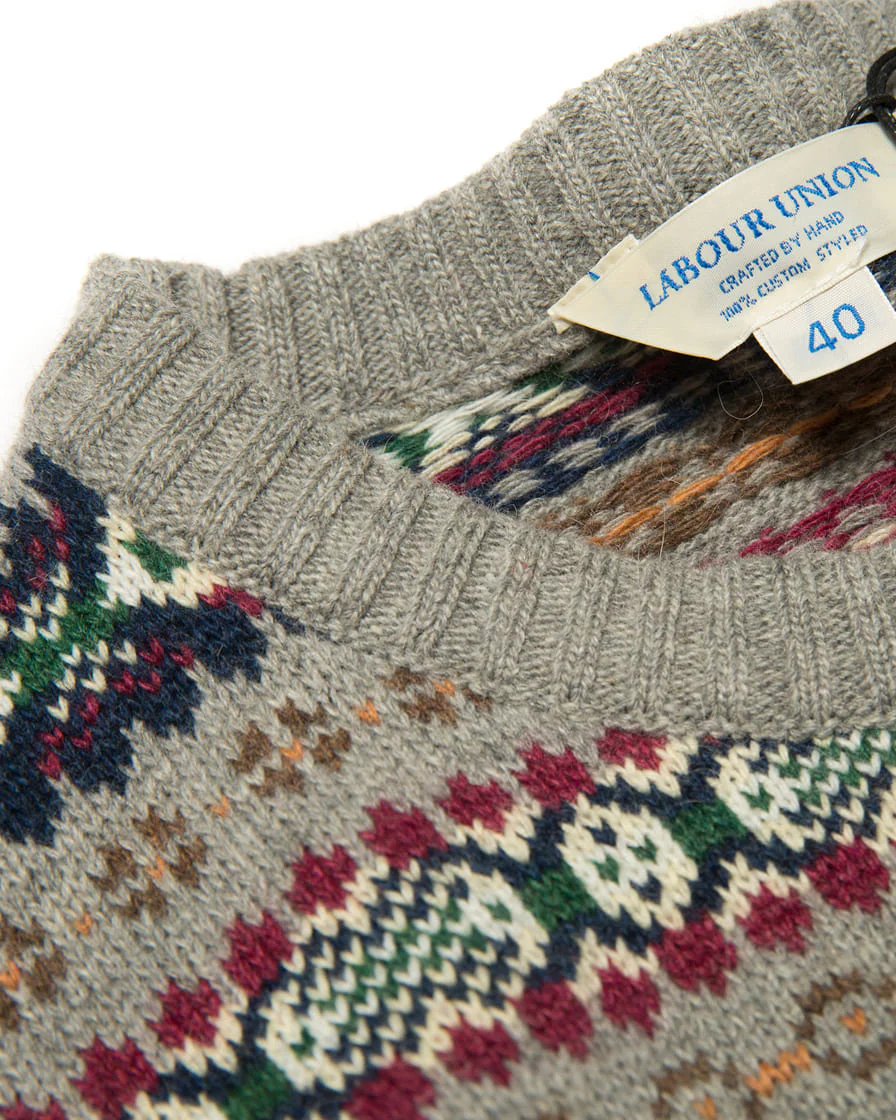 Fair Isle Jumper Grey - Image 4