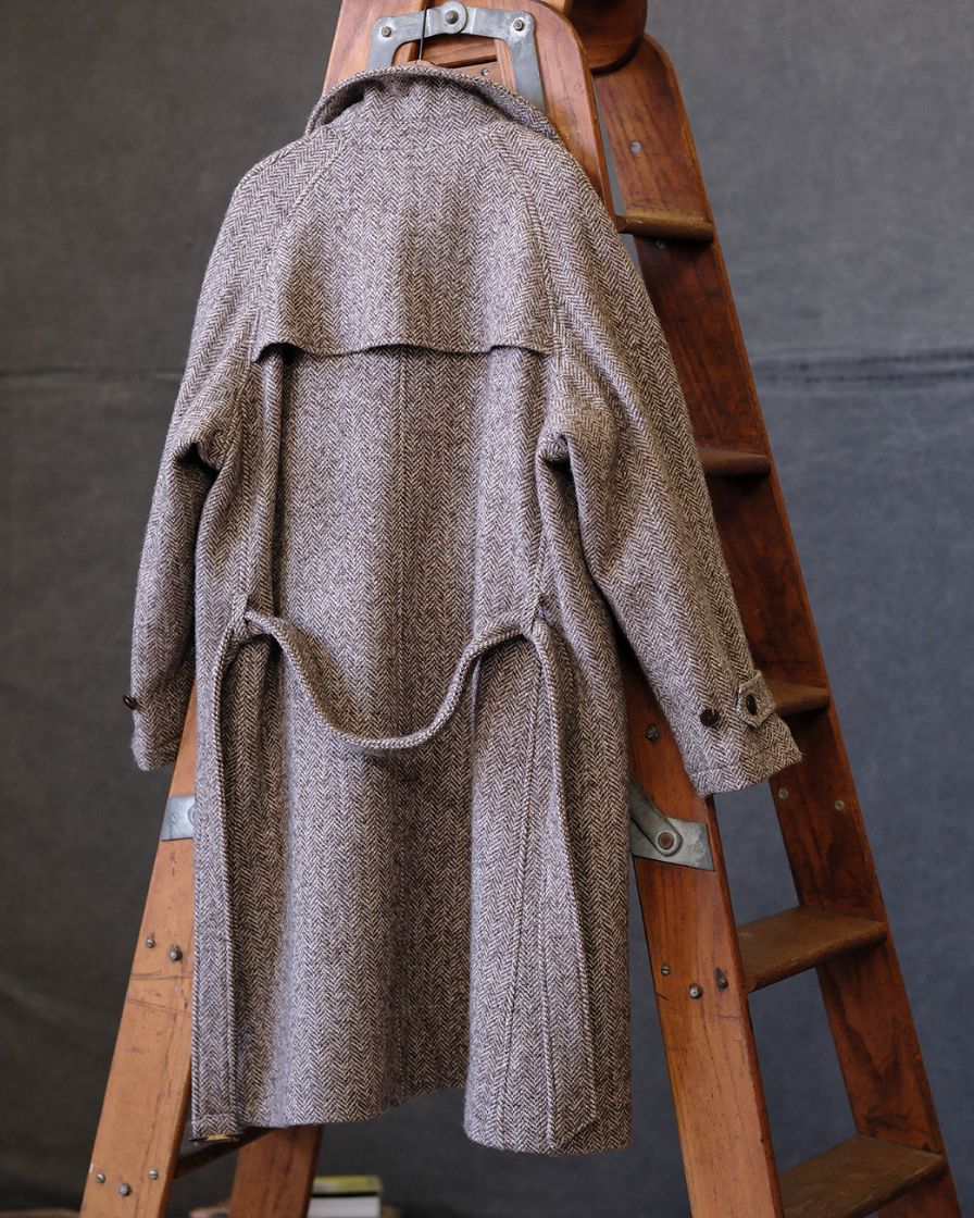 Felted Tweed Double Breasted Trench Coat Two-tone - Image 14