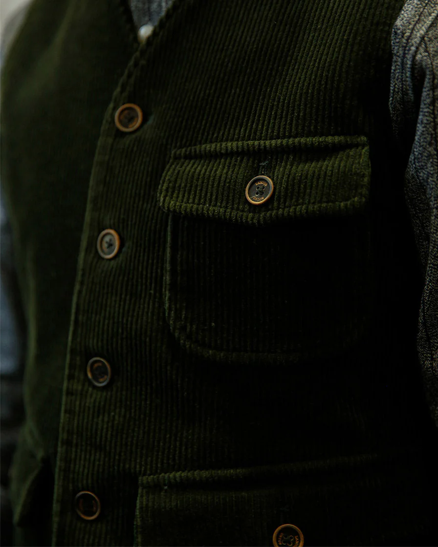 French Corduroy Workwear Waistcoat - Image 4