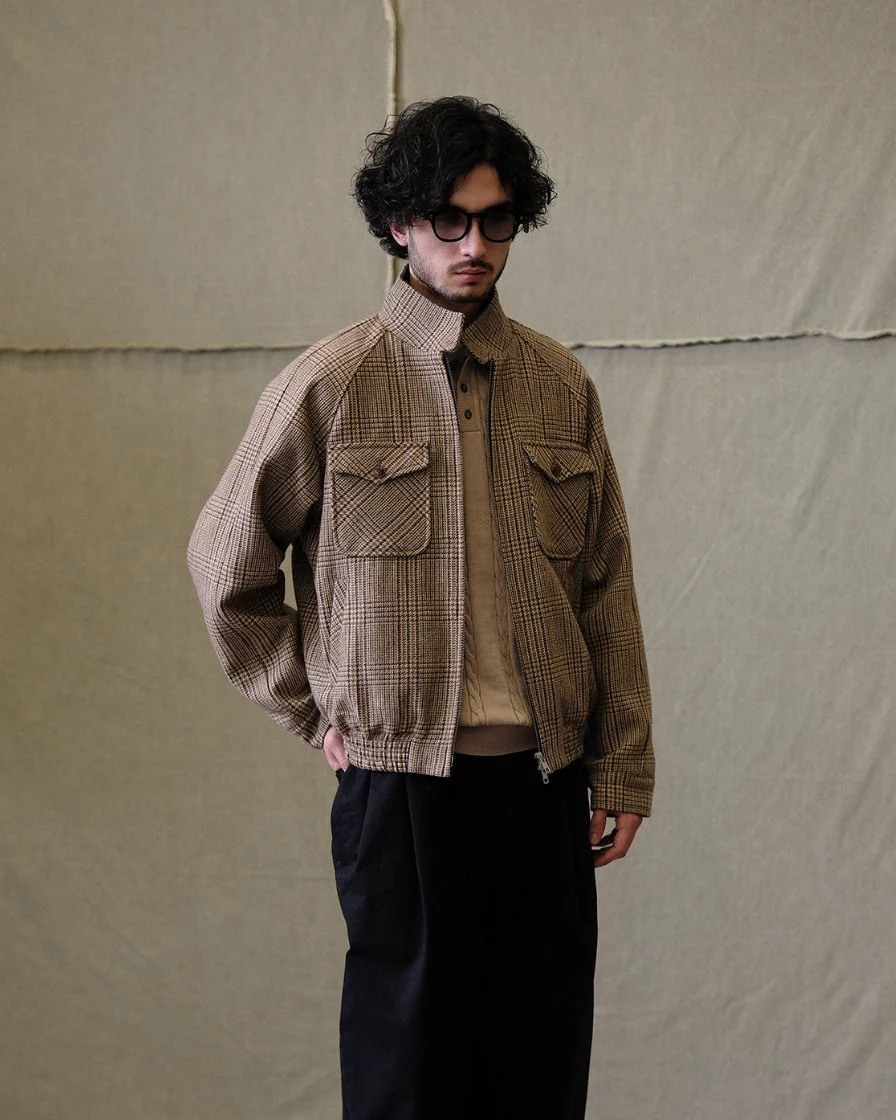 Glen Plaid Tweed Harrington Jacket - Image 3