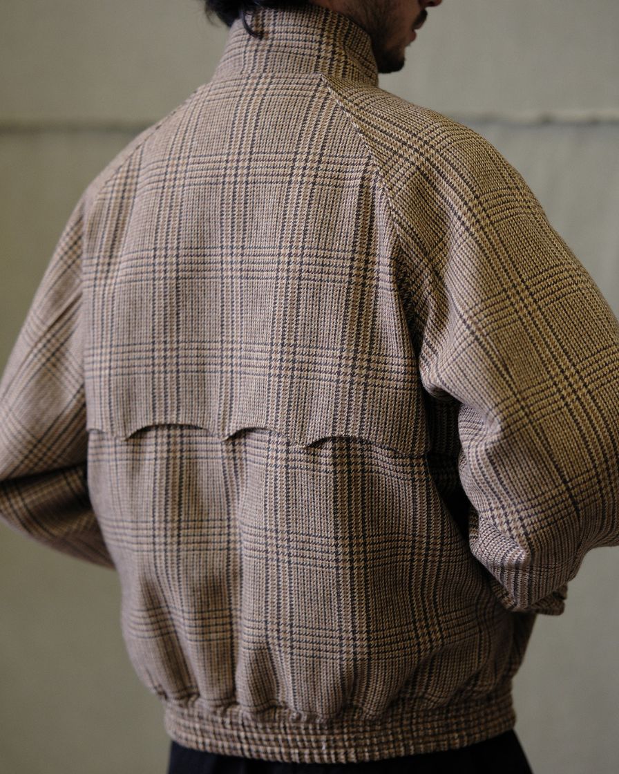 Glen Plaid Tweed Harrington Jacket - Image 5