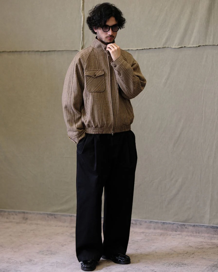 Glen Plaid Tweed Harrington Jacket - Image 6