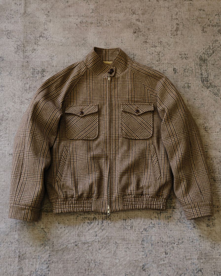 Glen Plaid Tweed Harrington Jacket - Image 7