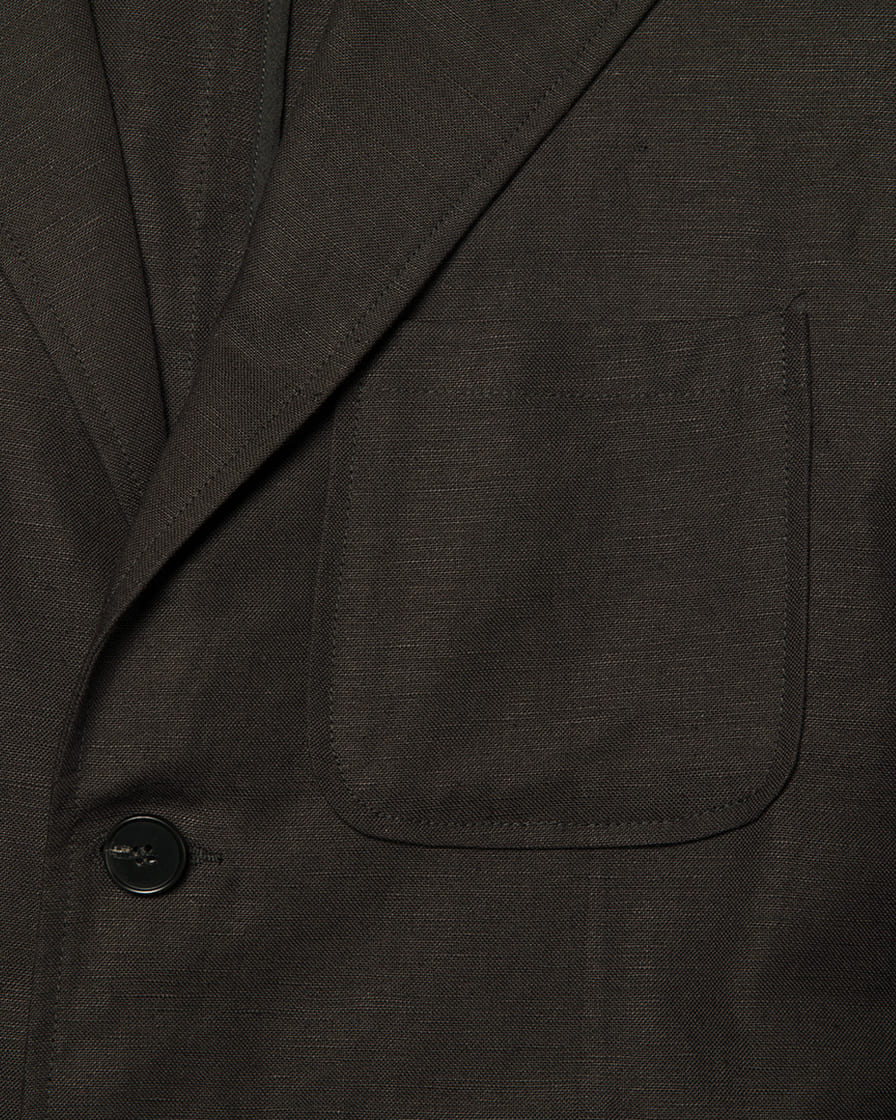 Gorge Lapel Two Button Linen Blazer - Image 9