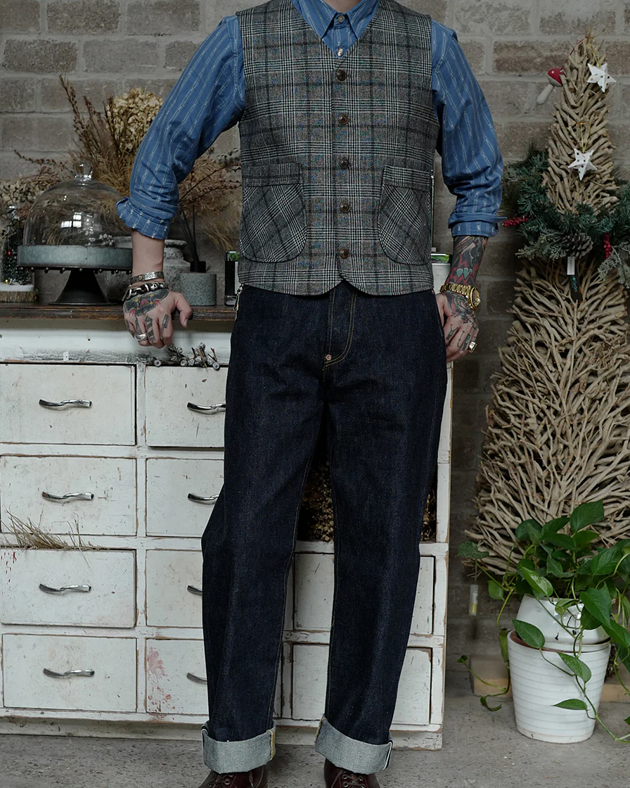 Grey Check Waistcoat - Image 3