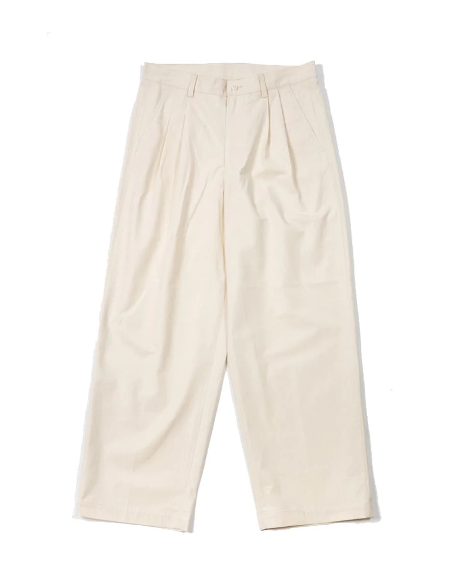 HBT Pleated Trousers White - Image 7