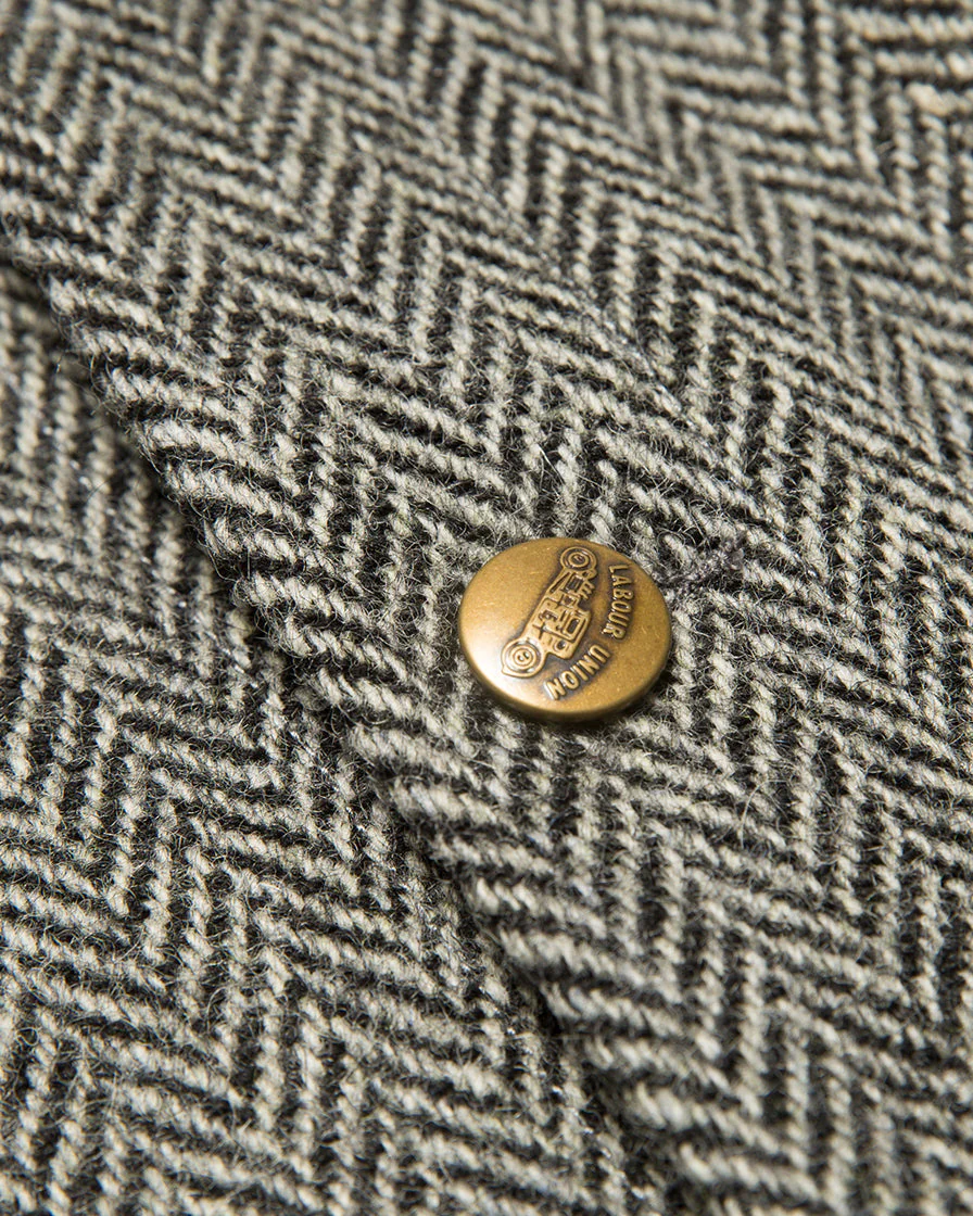 Herringbone Trucker Jacket Grey - Image 8