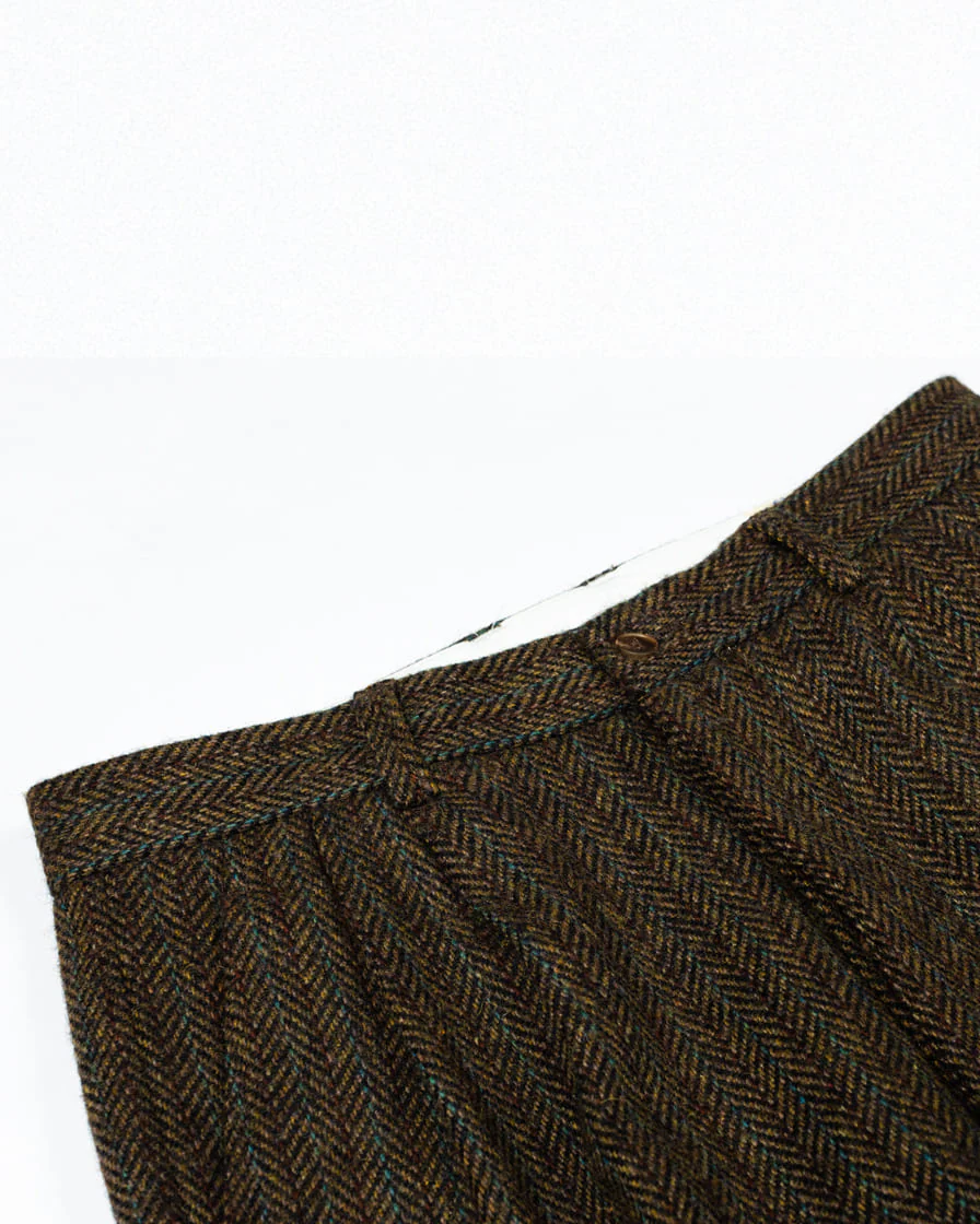 Herringbone Tweed Tapered Trousers - Image 5