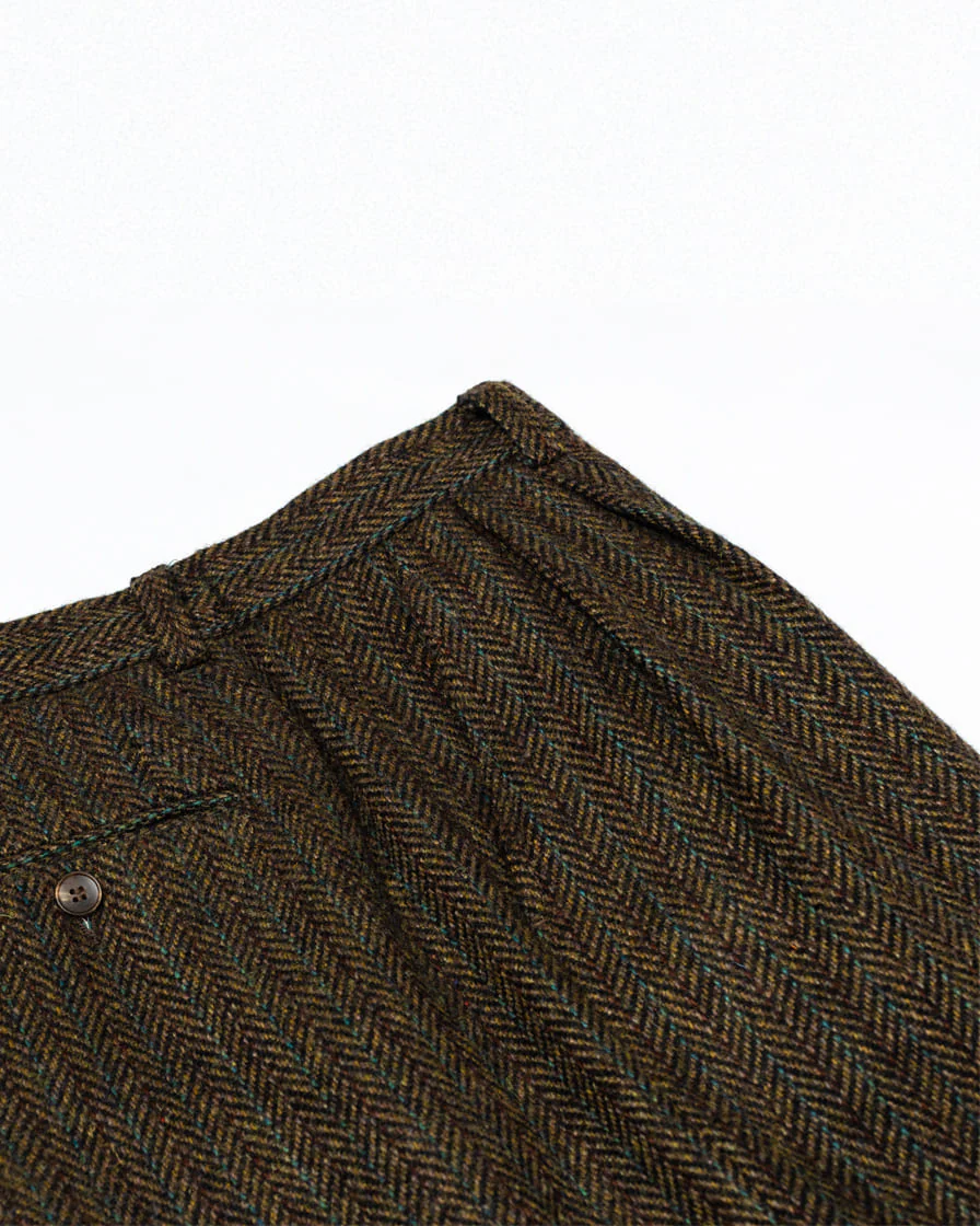 Herringbone Tweed Tapered Trousers - Image 7