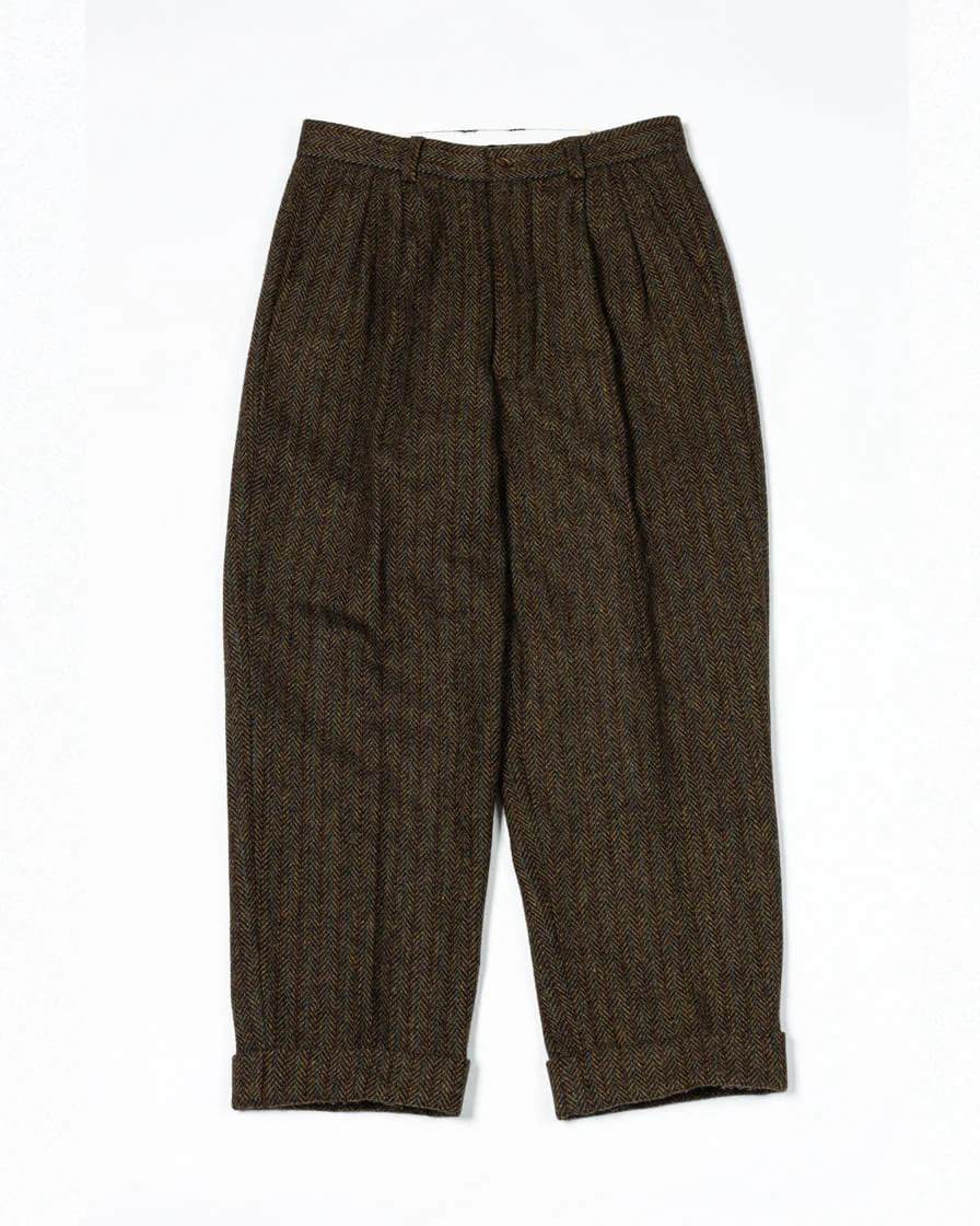 Herringbone Tweed Tapered Trousers - Image 8