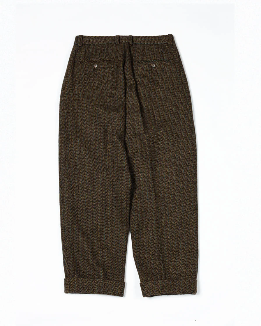 Herringbone Tweed Tapered Trousers - Image 9