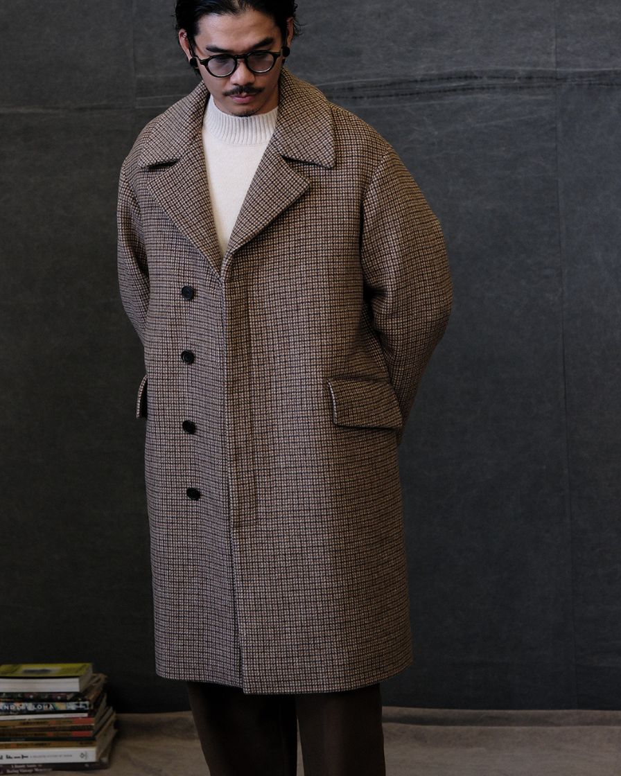 Houndstooth Wool Trench Coat - Image 2