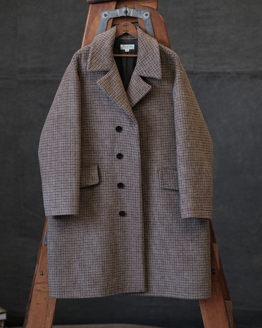 Houndstooth Wool Trench Coat - Image 6