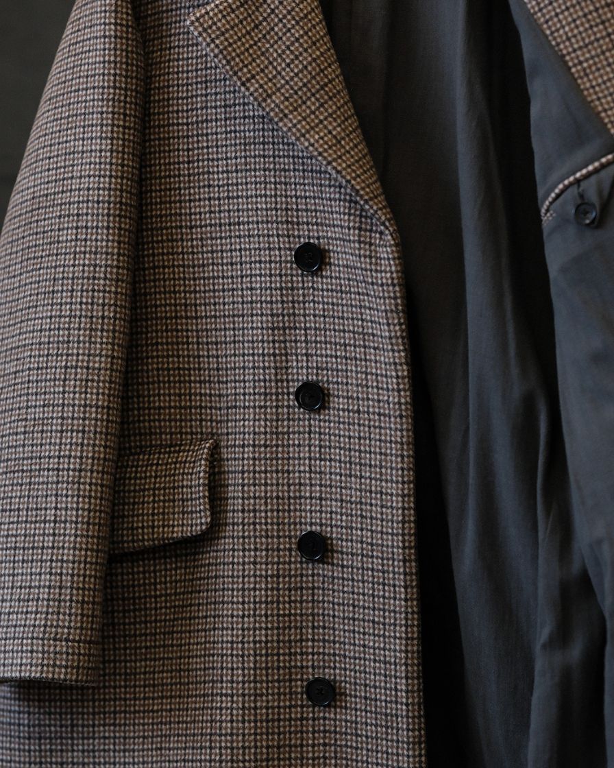 Houndstooth Wool Trench Coat - Image 8