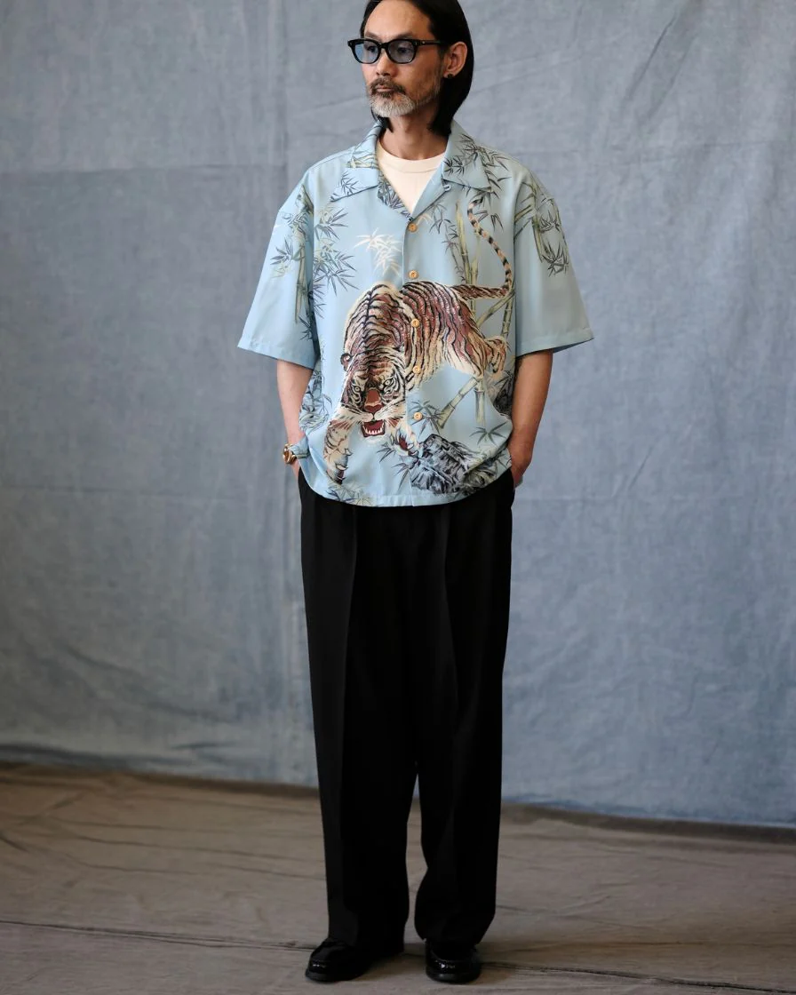 Ink-painting 'Tiger' Aloha Shirt