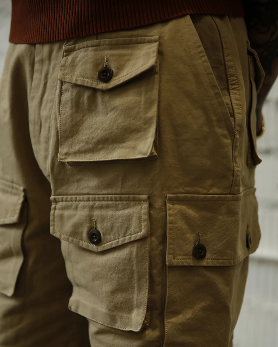 Khaki Multiple Pockets Cargo Shorts - Image 4