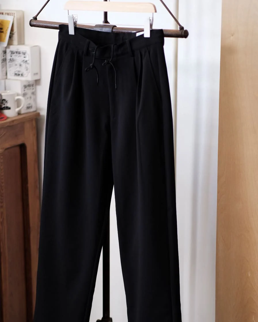 Drawstring Pleated Trousers - Image 5