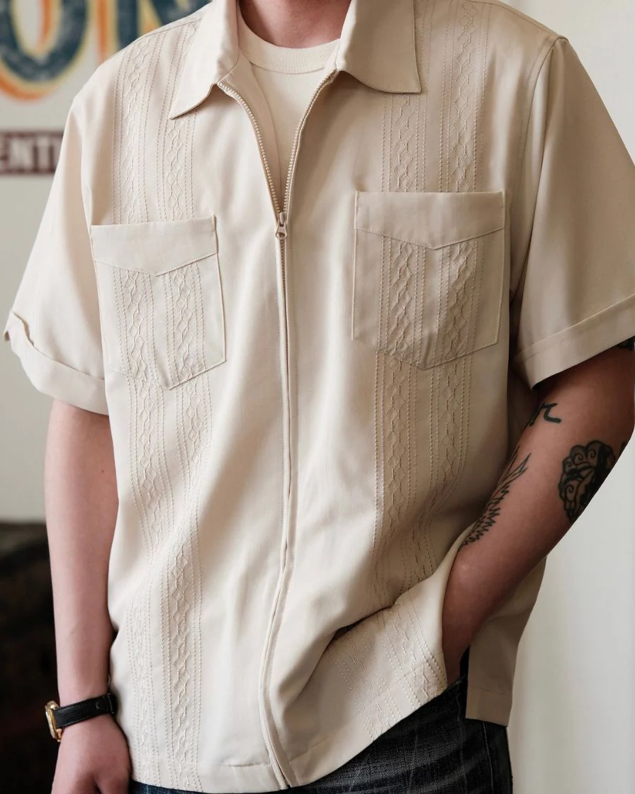 Embroidered Guayabera Jacket - Image 2