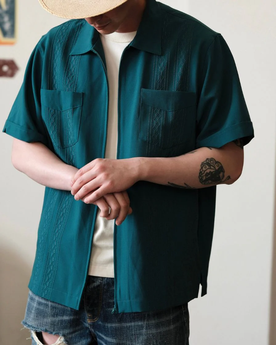 Embroidered Guayabera Jacket - Image 5
