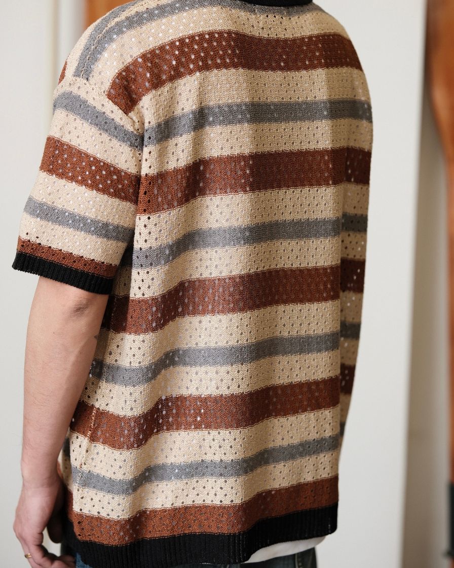 Open-Knit Striped Shirt - Image 3