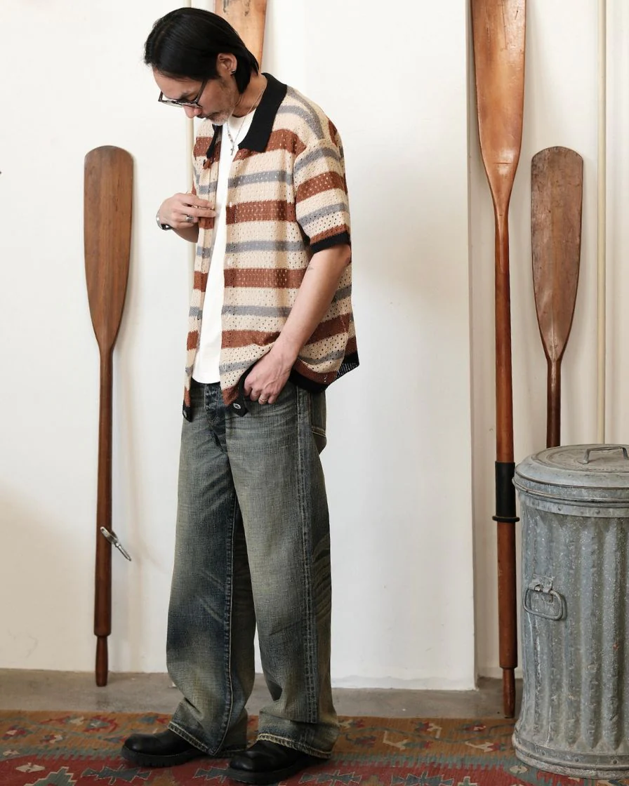 Open-Knit Striped Shirt - Image 5