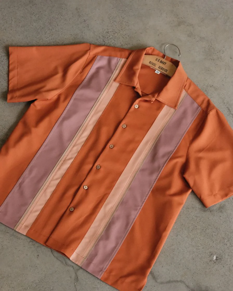 Stripe Front Panel Bowling Shirt - Image 3