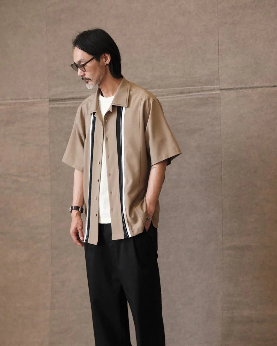 Stripe Front Panel Bowling Shirt - Image 4