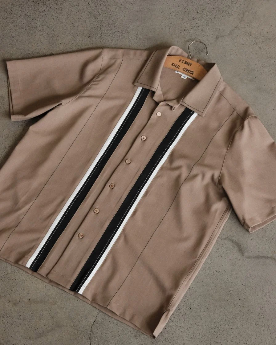 Stripe Front Panel Bowling Shirt - Image 6