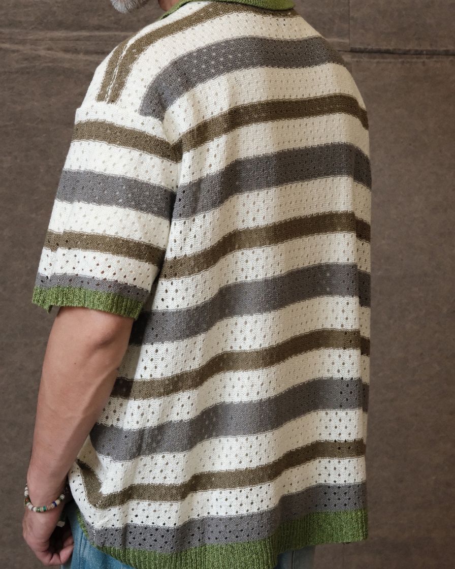 Hole-punched Stripe Shirt - Image 3