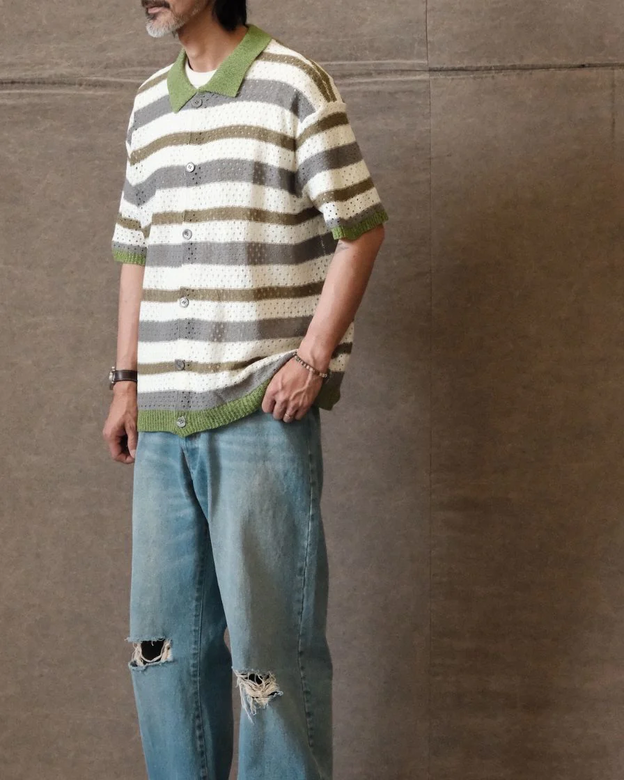 Hole-punched Stripe Shirt - Image 4