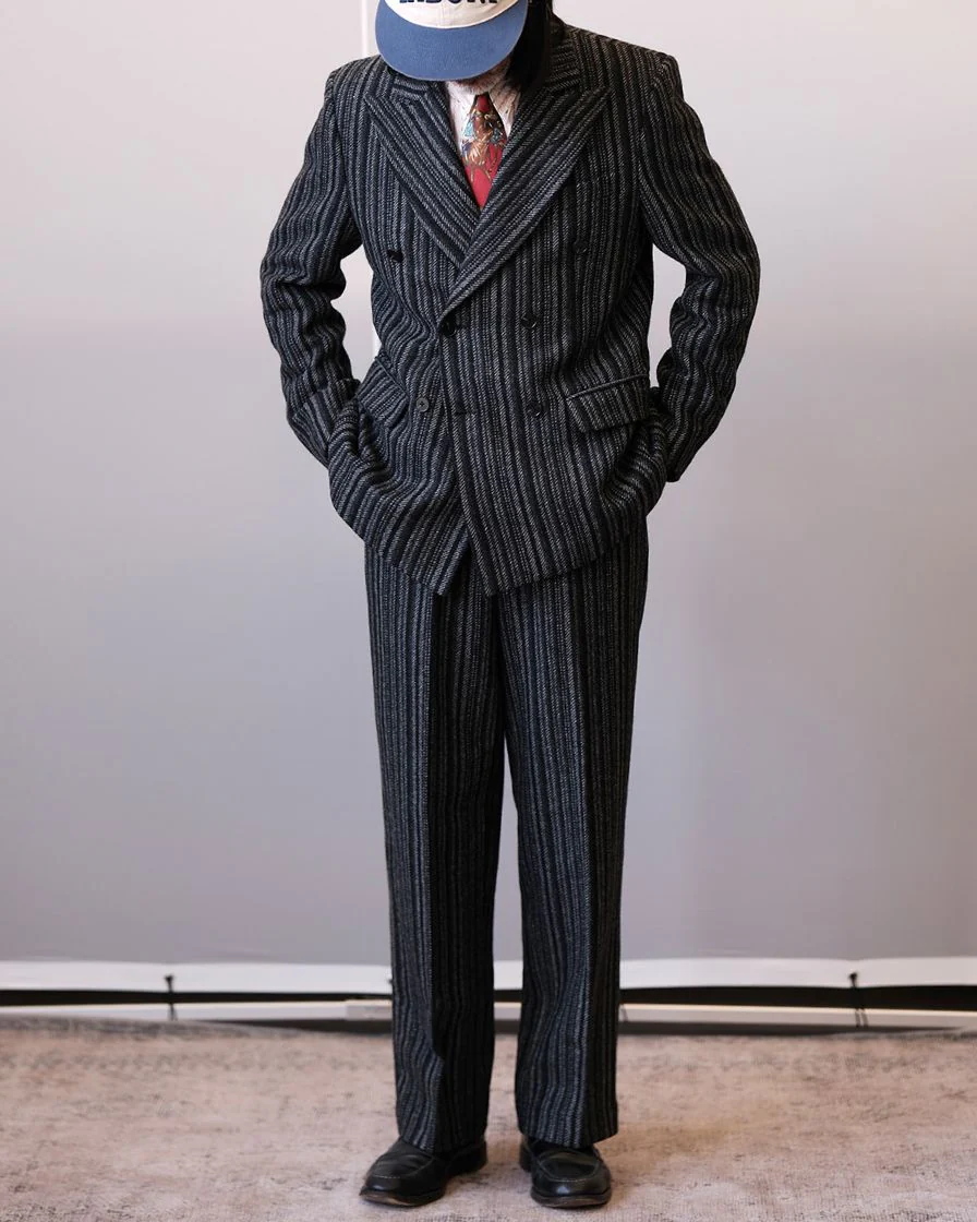 Striped Two-piece Suits Peak-Lapel Jacket - Image 3
