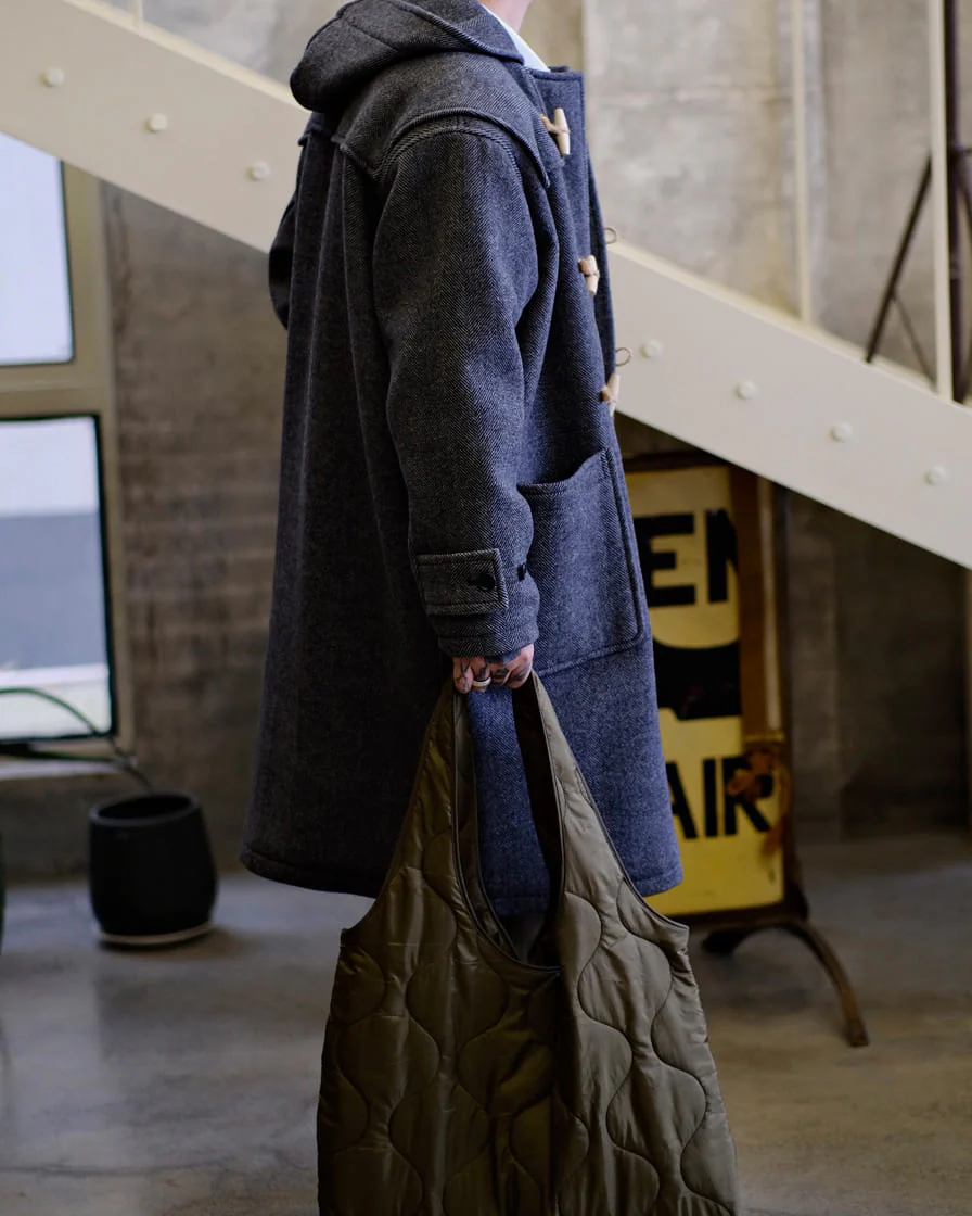 Melton Wool Chevron Duffle Coat - Image 2