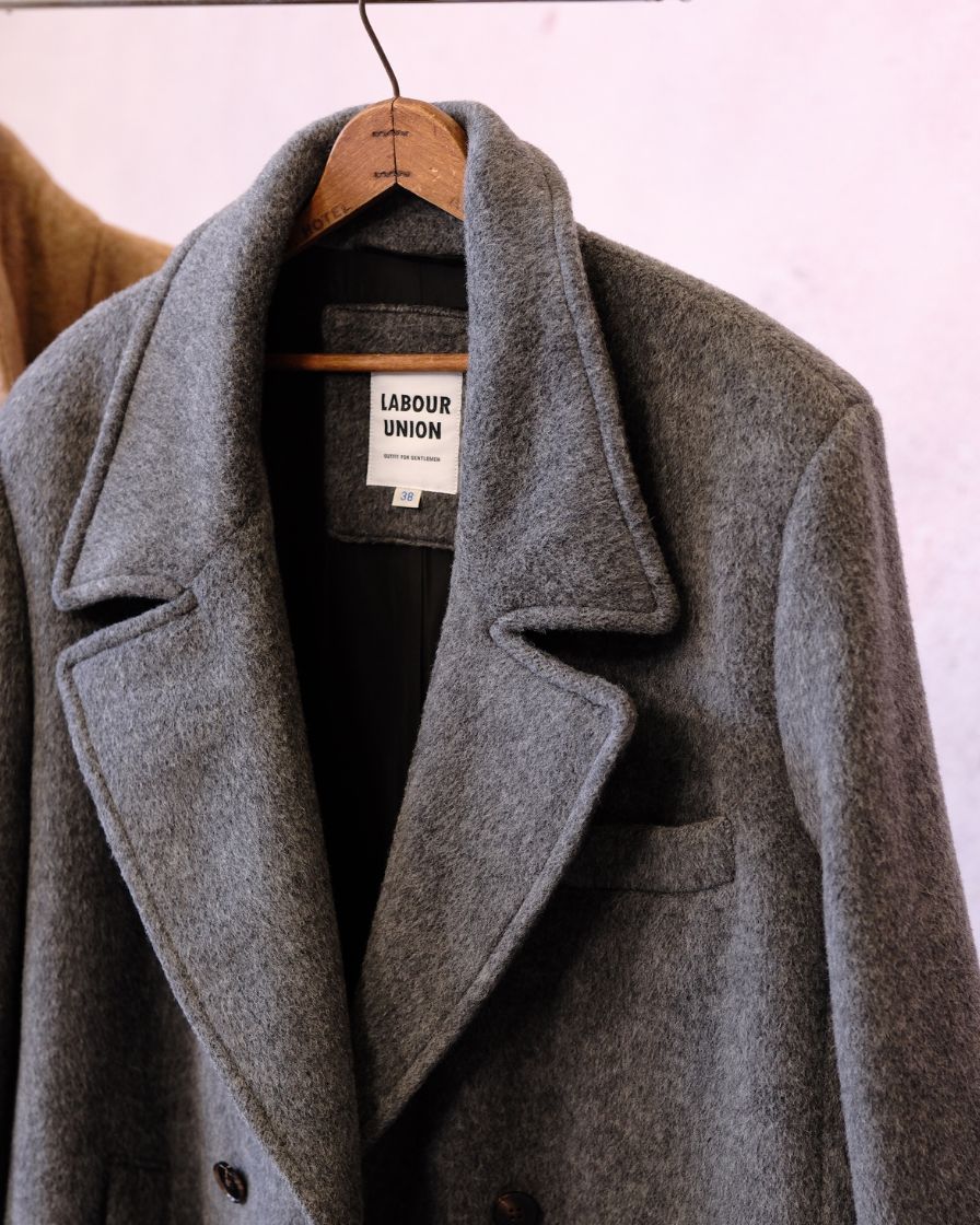 Tweed Peaked Lapel Double-breasted Trench Coat - Image 5