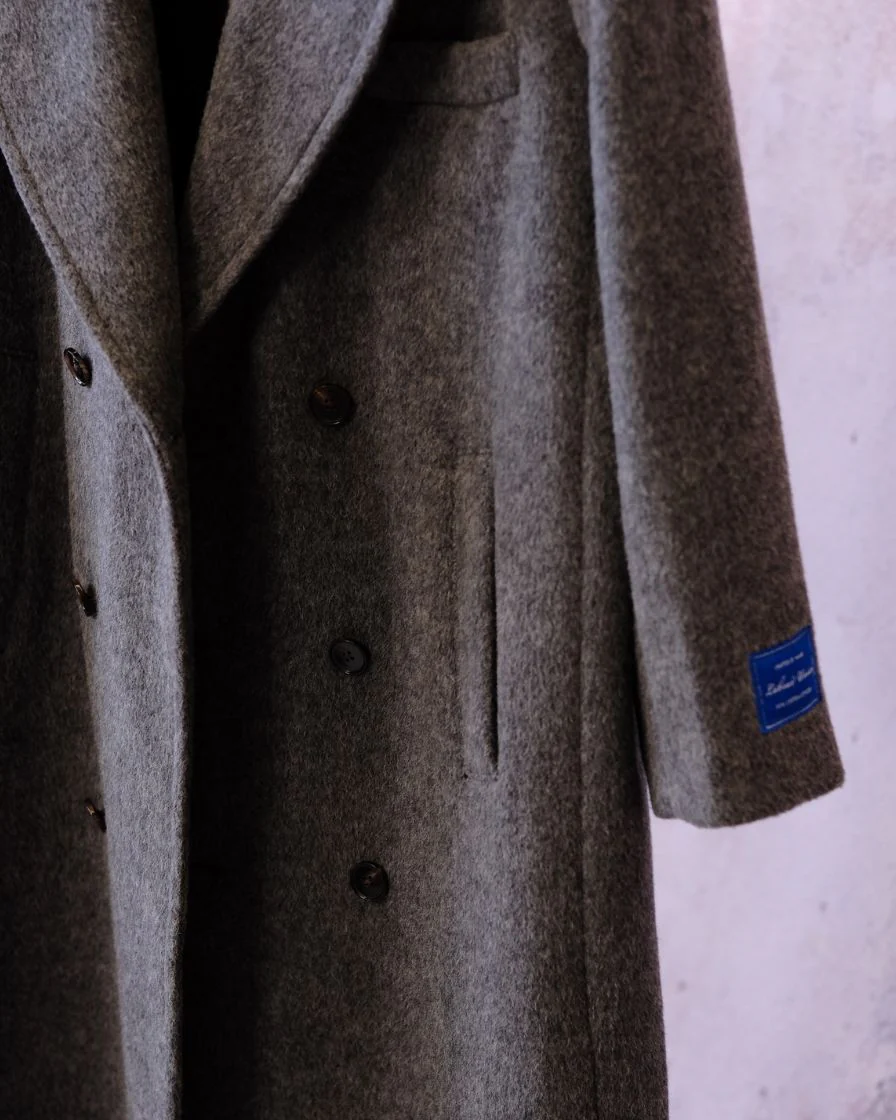 Tweed Peaked Lapel Double-breasted Trench Coat - Image 6