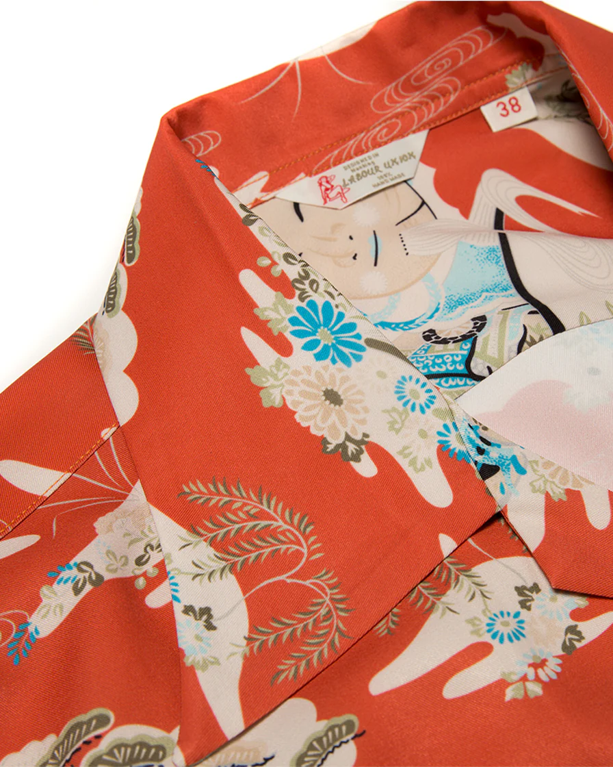 Noh Mask kagura Okina Aloha Shirt - Image 6