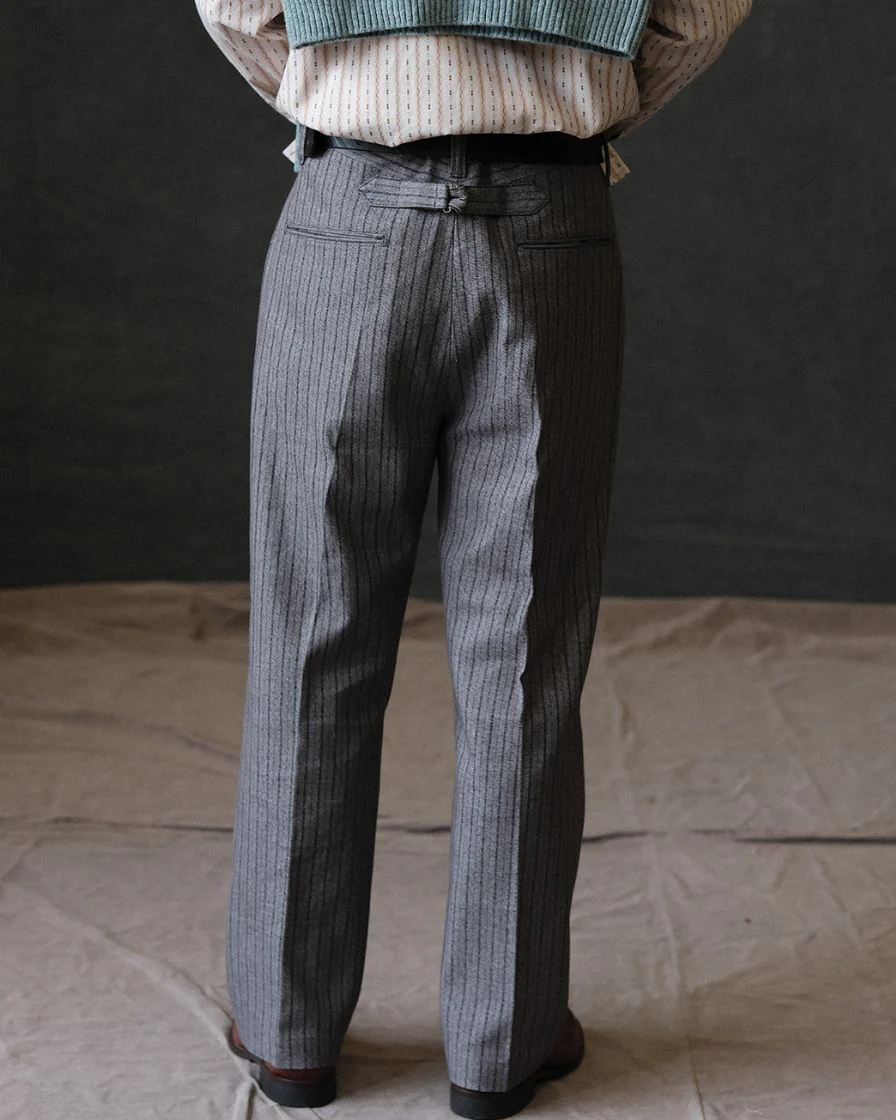 Pepper & Salt Striped Fishtail Trousers - Image 3