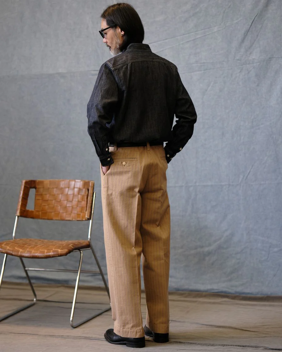 Pinstriped Straight-leg Pants - Image 13