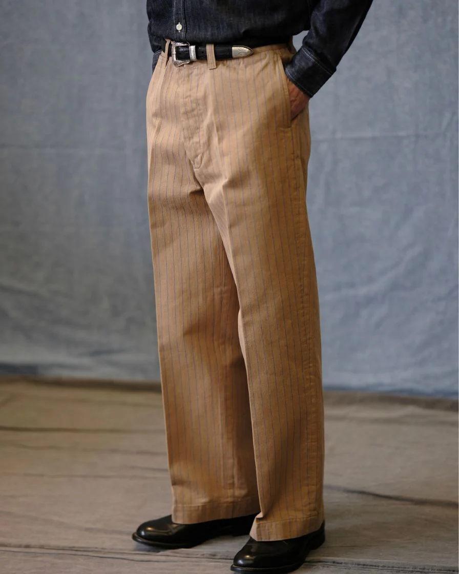 Pinstriped Straight-leg Pants - Image 14