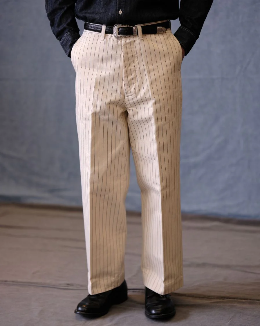 Pinstriped Straight-leg Pants - Image 2