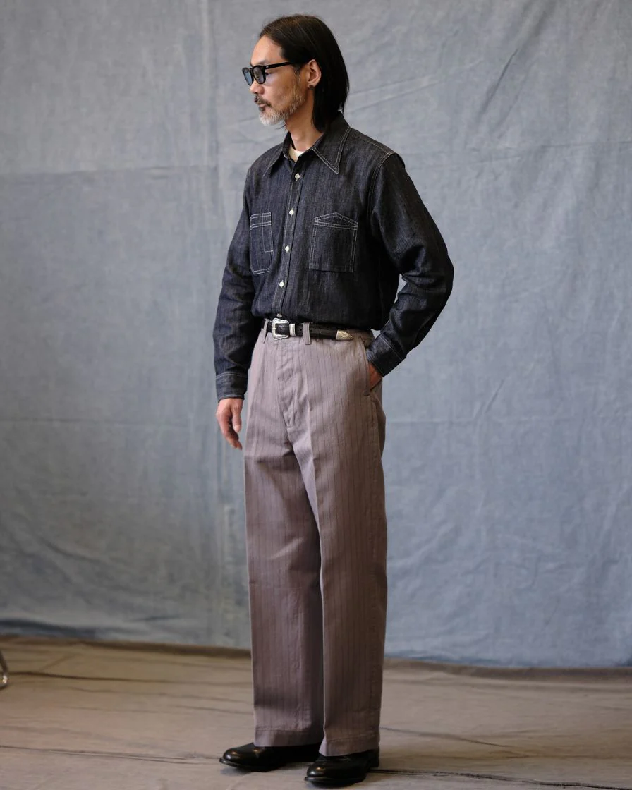 Pinstriped Straight-leg Pants - Image 21